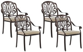 Set di 4 sedie da giardino alluminio marrone scuro ANCONA Beliani