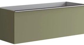 Mobile da bagno sospeso sotto lavabo L 120 x H 40 x P 45.5 cm verde laccato opaco, 1 cassetto Pixel plain