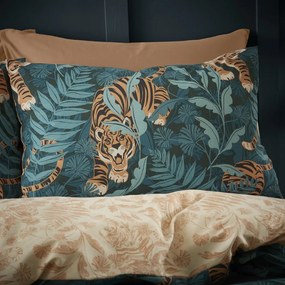 Biancheria da letto marrone-verde per letto matrimoniale 200x200 cm Tropic Tiger Leaf - Catherine Lansfield