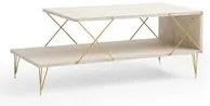 Tavolino beige 2 livelli 110x40x50 cm