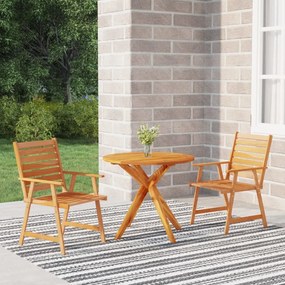 Set Mobili Da Pranzo Per Giardino 3 Pz Legno Massello Di Acacia /