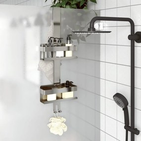 Mensola Da Doccia Pensile İn Acciaio Inox 304 Spazzolato /