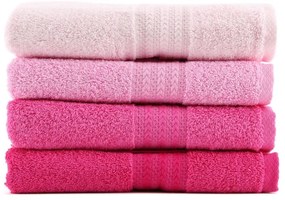 Set di 4 asciugamani da bagno rosa Rose, 70 x 140 cm Rainbow - Foutastic