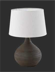 Lampada da tavolo marrone scuro in ceramica e tessuto, altezza 29 cm Martin - Trio