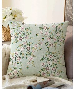 Federa verde in misto cotone Bloom, 55 x 55 cm - Minimalist Cushion Covers