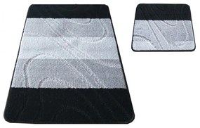 Un set di tappetini da bagno di colore nero 50 cm x 80 cm + 40 cm x 50 cm