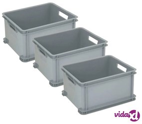 Curver Scatole Portaoggetti Unibox 3x30 L Argento