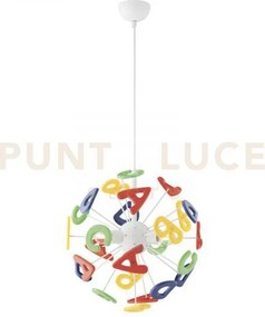 Lampadario a sospensione letterine colorate 3 luci attacco e14 41x4...
