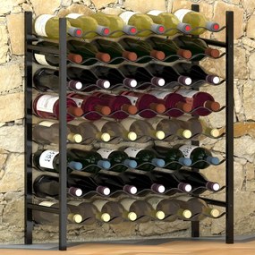Portabottiglie per 48 bottiglie di vino nero in metallo