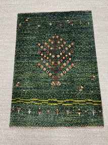 Loribaft Tappeto persiano 70x90 Verde (Iran) Annodato A Mano