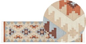 Tappeto kilim cotone multicolore 80 x 300 cm DILIJAN Beliani