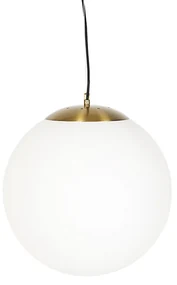 Lampada a Sospensione Smart Scandinava in Vetro Opale 40 cm incl. Wifi A60 - Ball 40