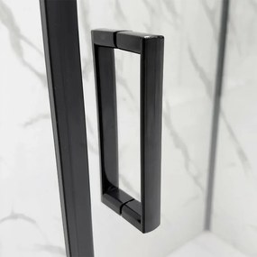 Porta doccia nicchia 140 cm nero opaco con vetro scorrevole Tay