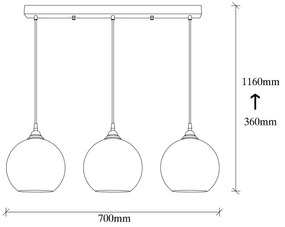 Lampadario su filo GOLD 3xE27/40W/230V