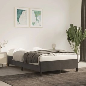 Giroletto Senza Materasso Grigio Scuro 120x200 Cm Velluto /