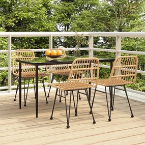 Set da pranzo da giardino 5 pz in polyrattan