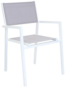 ARGENTUM - set tavolo in alluminio cm 220/280 x 100 x 75 h con 8 poltrone Aulus