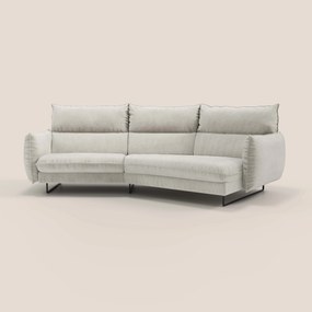 Monamour divano moderno angolare con opzione relax elettrico in microfibra smacchiabile impermeabile T11 panna