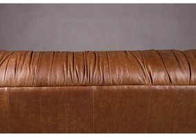 Divano marrone con rivestimento in pelle 214 cm Douglas – Dutchbone