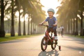 Bicicletta per Bambini 14" Freni a Disco Magik-Bike Racer Rosso...