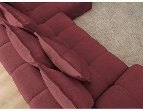 Divano angolare burgundy allungabile e con contenitore (penisola a destra/chaise lounge) con rivestimento in ciniglia Everest – Bobochic Paris