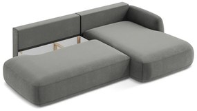 Divano angolare grigio allungabile (con penisola a destra/con chaise lounge) Hale – Makamii