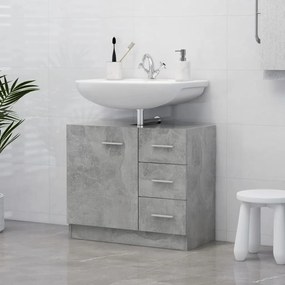 Mobile Sottolavabo Grigio Cemento 63x30x54 Cm Legno Multistrato /