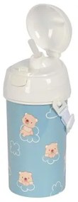 Bottiglia con Tappo e Cannuccia Safta Baby bear Azzurro PVC 500 ml