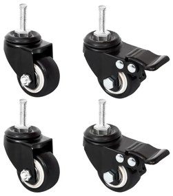 Ruote Per Fioriera 4 Pz Nere 8x3,5x8 Cm Ferro /