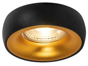 Faretto da incasso di design nero con interno oro - Mooning