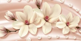 Quadro su tela – Magnolia di lusso con perle