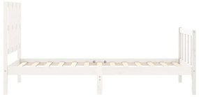 Giroletto con Testiera Bianco Small Single Legno Massello