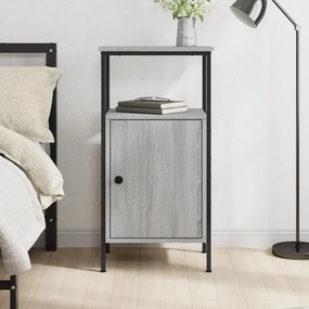 Comodino Grigio Sonoma 41x31x80 Cm İn Legno Multistrato /