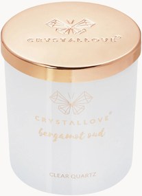 Candela in cera di soia al quarzo trasparente Crystallove (bergamotto e oud)