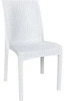 Sedia plastica effetto rattan unico monoblocco bianca