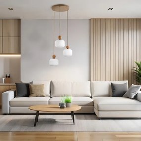 Lampadario a cavo BALLO 3xE14/10W/230V beige