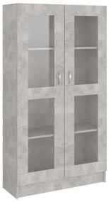Armadietto e vetrina grigio cemento 82,5x30,5x150 cm truciolato