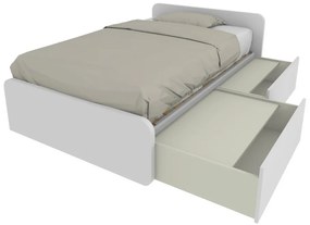 864C - Letto cameretta 120x190 1piazza e mezza con cassettoni estraibili e testate personalizzabili.Rete inclusa