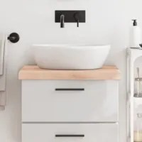 Piano Bagno 60x50x6 cm in Legno Massello Non Trattato 3156013