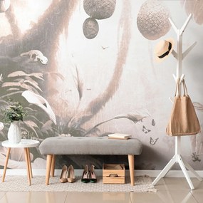 Carta da parati – Giungla con tocco vintage