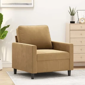 Poltrona marrone 60 cm velluto