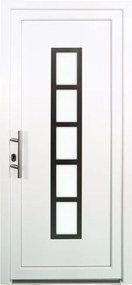 Portoncino d'ingresso 20011 con vetro L 90 x H 210 cm in PVC bianco, apertura spingere a destra, falso telaio non incluso