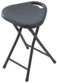 Sgabello pieghevole salvaspazio con seduta in abs e gambe in acciaio grigio