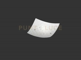 Signa plafoniera quadrata vetro decoro firma d. 30x30cm 1 luce atta...
