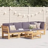 Set Salotto da Giardino 4pz con Cuscini Legno Massello Acacia 3214315