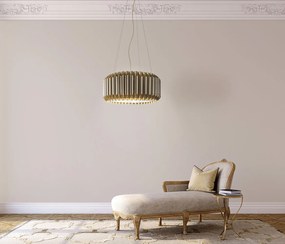 Lampadario Moderno 3 Luci Louise In Polilux Oro Made In Italy