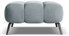 Poggiapiedi azzurro con rivestimento in velluto Nalu – Makamii