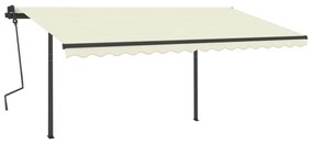 Tenda da Sole Retrattile Automatica con Pali 4x3 m Crema