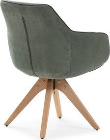 Set di sedie da pranzo verde in imbottito con braccioli 2 pz Donatelo – Marckeric