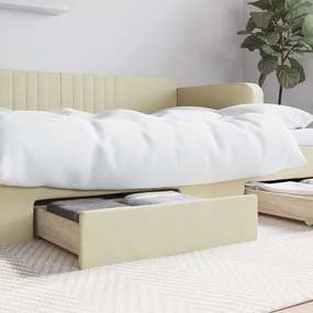 Cassetti da letto 2pz crema in legno multistrato e similpelle